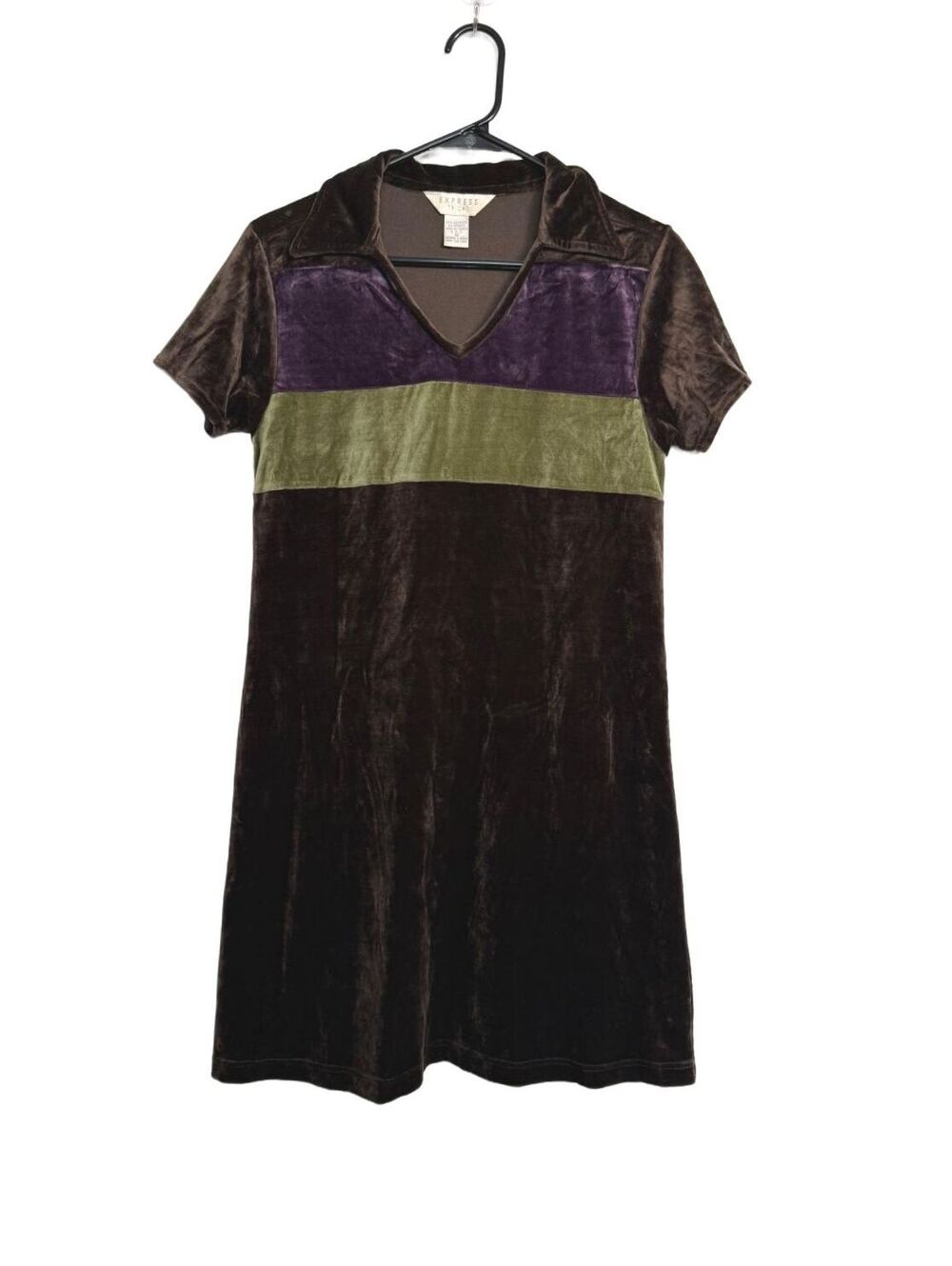 Vintage Y2K Velvet Colorblock Dress